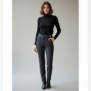 Calvin Klein Black and Gray Plaid Pants Sz Medium